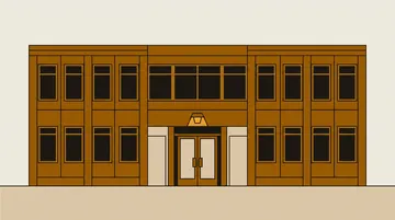 A flat elevation of a plain building facade with blank windows