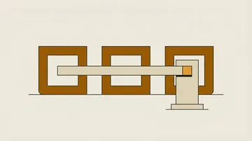 A chain of square links running through a lowered toll barrier
