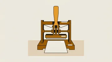A seal press closed over a blank sheet, the seal face plain