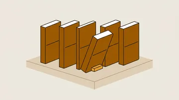 A row of domino-shaped tiles with blank faces