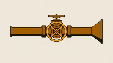A pipe with a hand valve and a funnel at its end