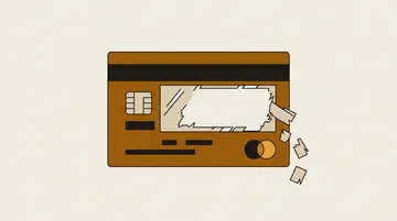 A card with a partly scraped, empty panel