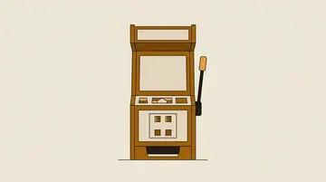 A cabinet with a blank screen and a side lever